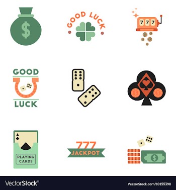 Assembly flat icons poker symbols vector image