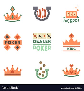 Assembly flat icons poker symbols vector image