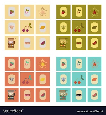 Assembly flat icons poker symbols vector image