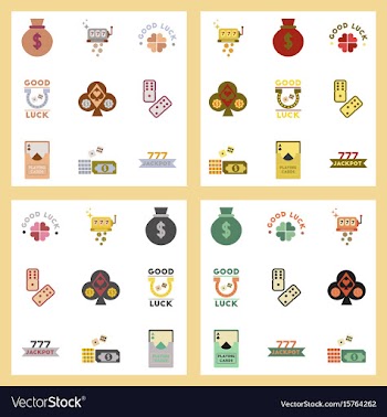 Assembly flat icons poker symbols vector image