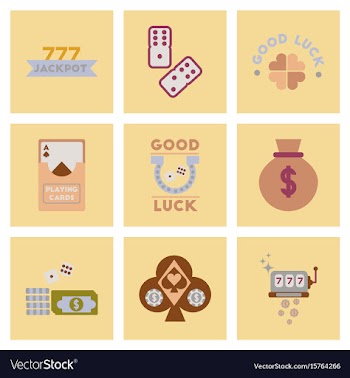 Assembly flat icons poker symbols vector image