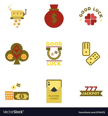 Assembly flat icons poker symbols vector image