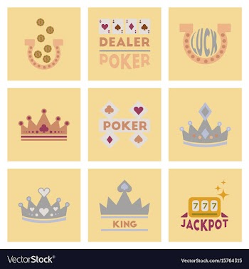 Assembly flat icons poker symbols vector image