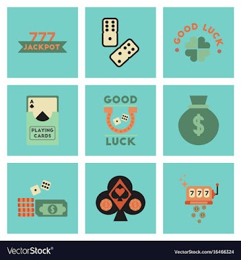 Assembly flat icons poker symbols vector image