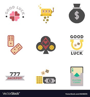 Assembly flat icons poker symbols vector image