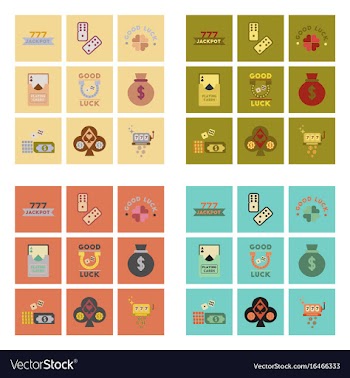 Assembly flat icons poker symbols vector image