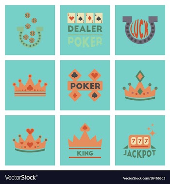 Assembly flat icons poker symbols vector image
