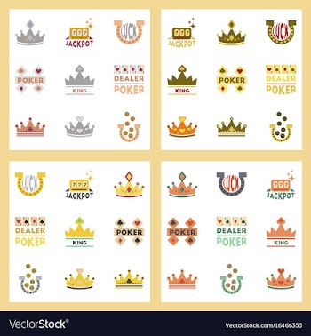 Assembly flat icons poker symbols vector image