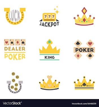 Assembly flat icons poker symbols vector image
