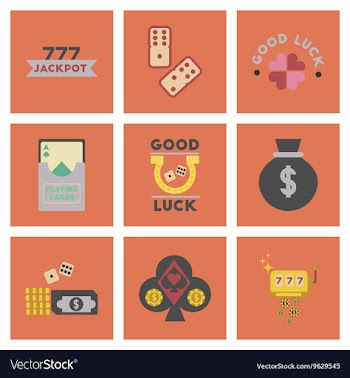 Assembly flat icons poker symbols vector image