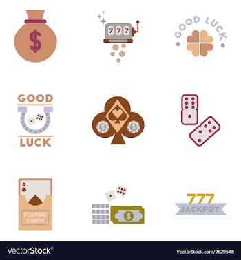 Assembly flat icons poker symbols vector image