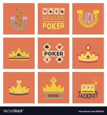 Assembly flat icons poker symbols vector image