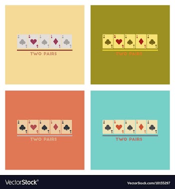 Assembly flat icons poker two pairs vector image