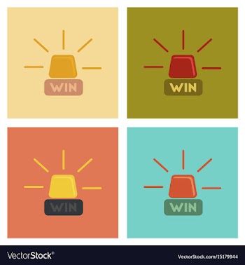 Assembly flat icons poker win lamp vector image