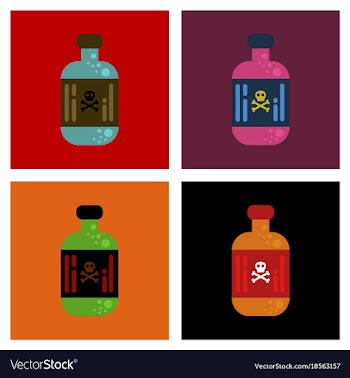 Assembly flat icons potion in bottle vector image
