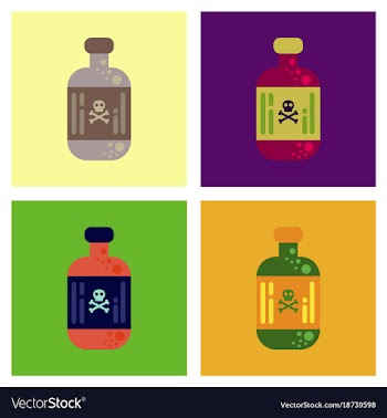 Assembly flat icons potion in bottle vector image
