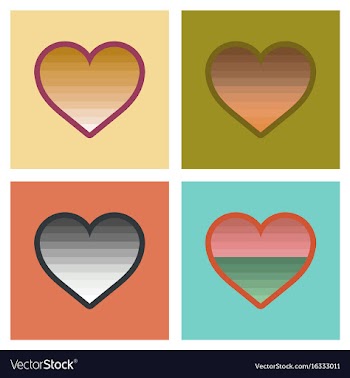 Assembly flat icons rainbow heart vector image
