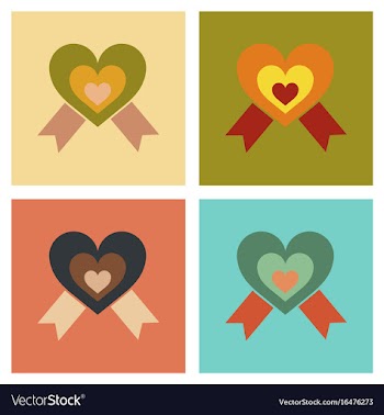 Assembly flat icons rainbow heart vector image