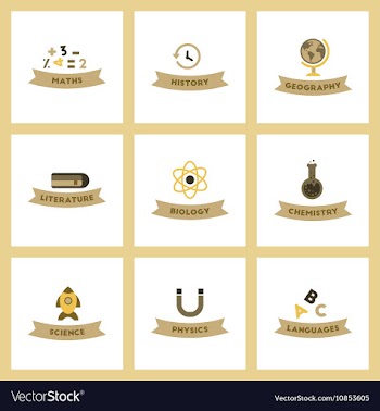 Assembly flat icons rocket geography physics vector image