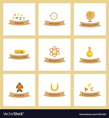 Assembly flat icons rocket geography physics vector image