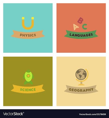 Assembly flat icons rocket geography physics vector image