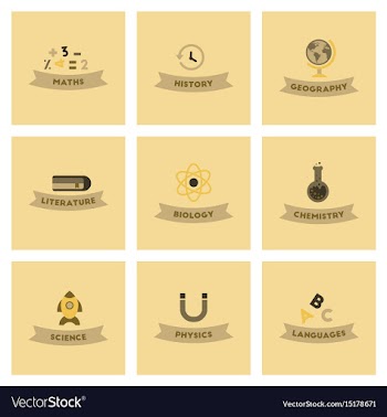 Assembly flat icons rocket geography physics vector image