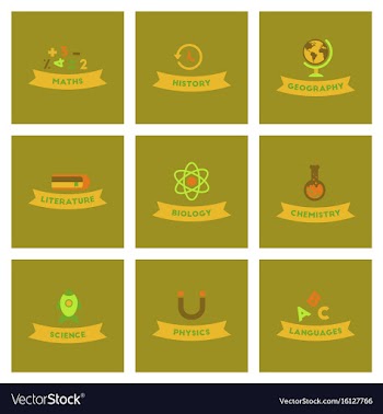 Assembly flat icons rocket geography physics vector image