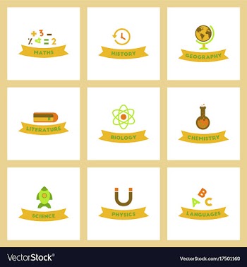 Assembly flat icons rocket geography physics vector image
