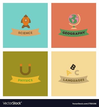 Assembly flat icons rocket geography physics vector image