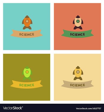 Assembly flat icons rocket science vector image