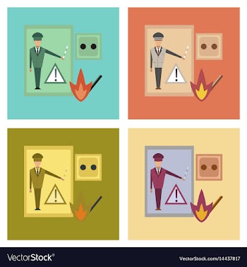 Assembly flat icons safety lessons vector image