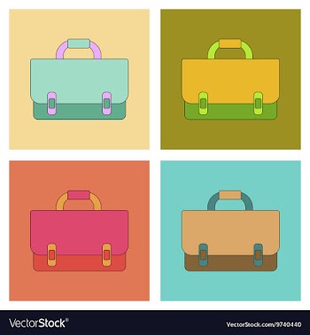 Assembly flat icons school bag backpack vector image