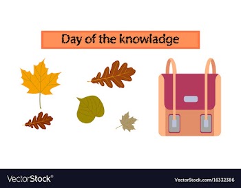 Assembly flat icons school bag leaves vector image