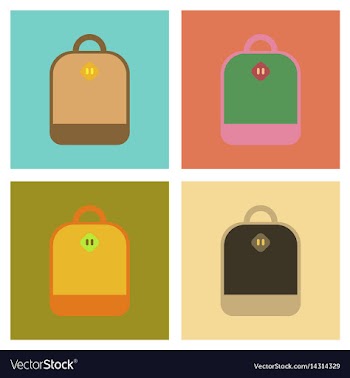 Assembly flat icons school bag vector image