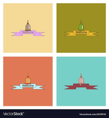 Assembly flat icons school bell vector image