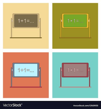 Assembly flat icons school blackboard vector image