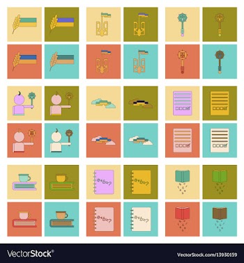 Assembly flat icons school lessons vector image