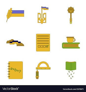 Assembly flat icons school lessons vector image