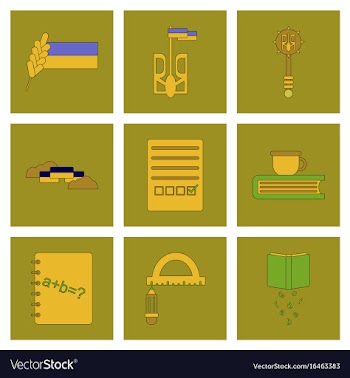 Assembly flat icons school lessons vector image