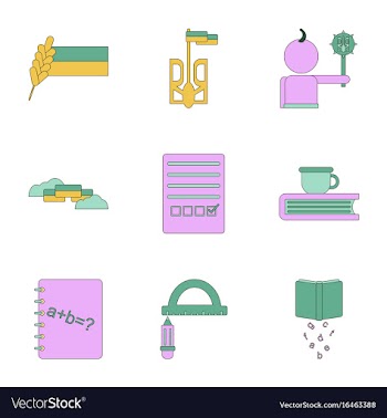 Assembly flat icons school lessons vector image