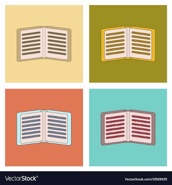 Assembly flat icons school notebook vector image