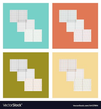 Assembly flat icons school notebooks vector image