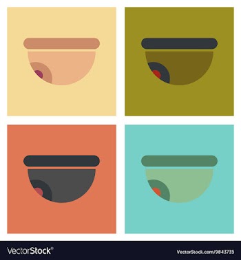 Assembly flat icons security camera vector image