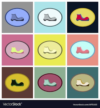 Assembly flat icons shoe vector image
