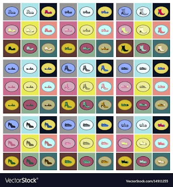 Assembly flat icons shoes vector image