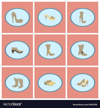 Assembly flat icons shoes vector image