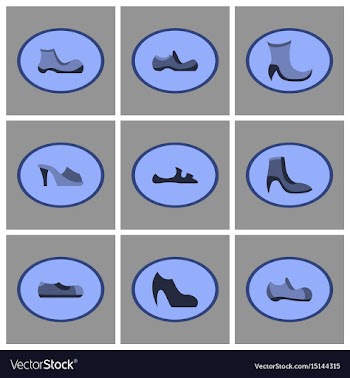 Assembly flat icons shoes vector image