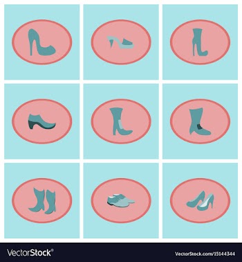 Assembly flat icons shoes vector image