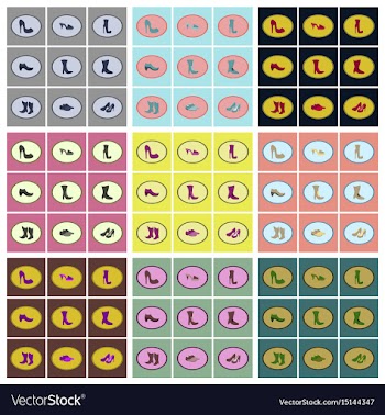 Assembly flat icons shoes vector image