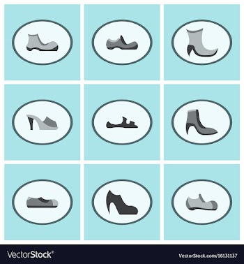Assembly flat icons shoes vector image